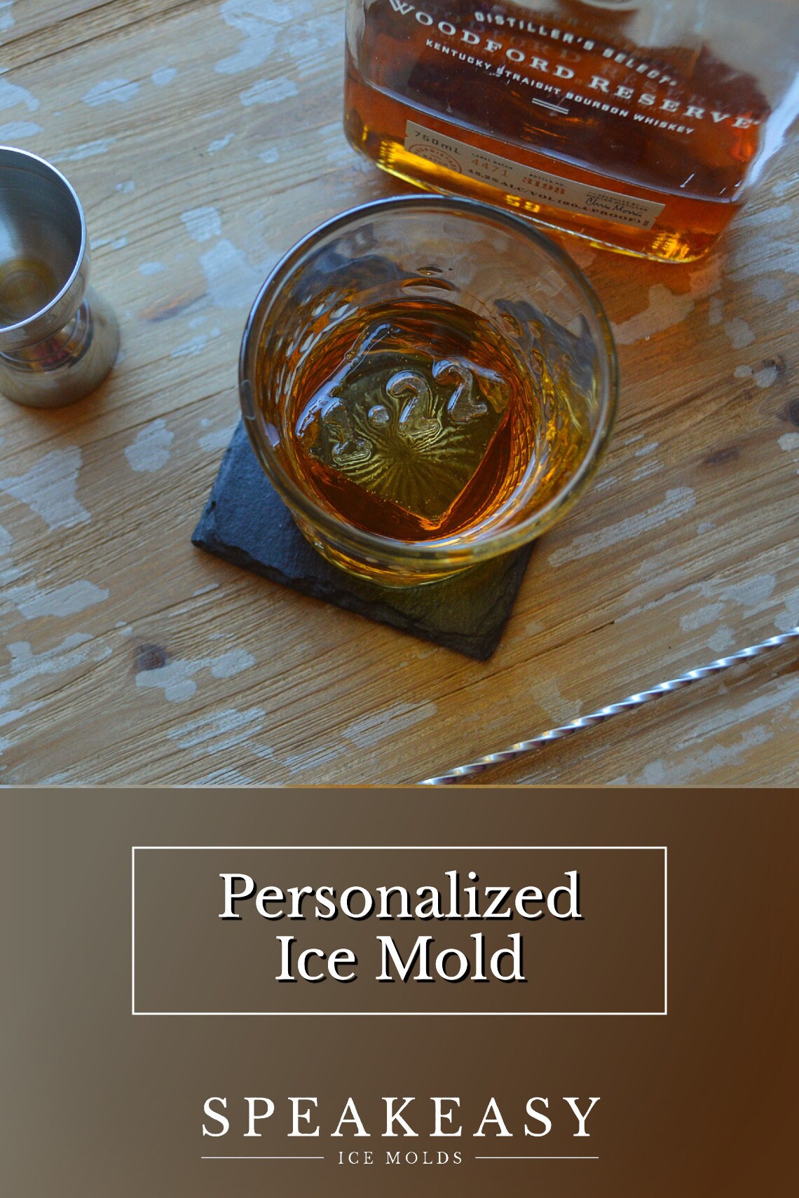 Monogram whiskey ice cubes, Personalized ice mold, Custom silicone ice mold, Custom whiskey gift, Personalized gift for him, Whiskey ice