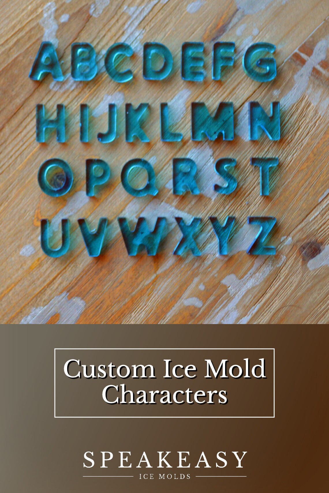 Custom mini ice mold, Letter ice cubes, Monogram ice mold, Personalized monogram whiskey rocks, 1-1/4" custom ice cubes