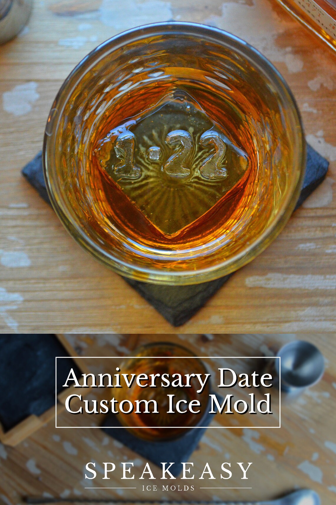 Personalized Fathers Day gift idea 2023 | Custom silicone whiskey ice cube mold, Personalized whiskey gift for Dad, Monogram custom ice mold