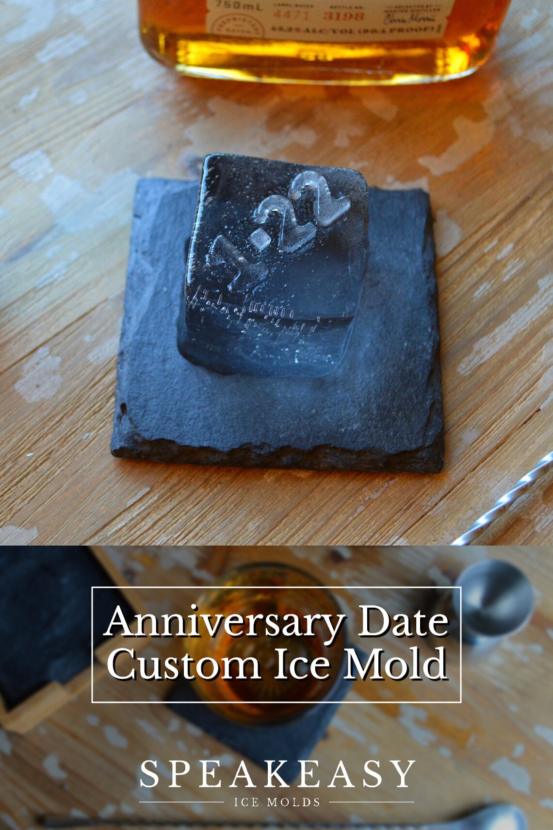Whiskey Gift idea for Dad, Groom, Boss | Personalized silicone ice mold for engagement gift, Custom whiskey ice cubes, Groomsmen gift idea