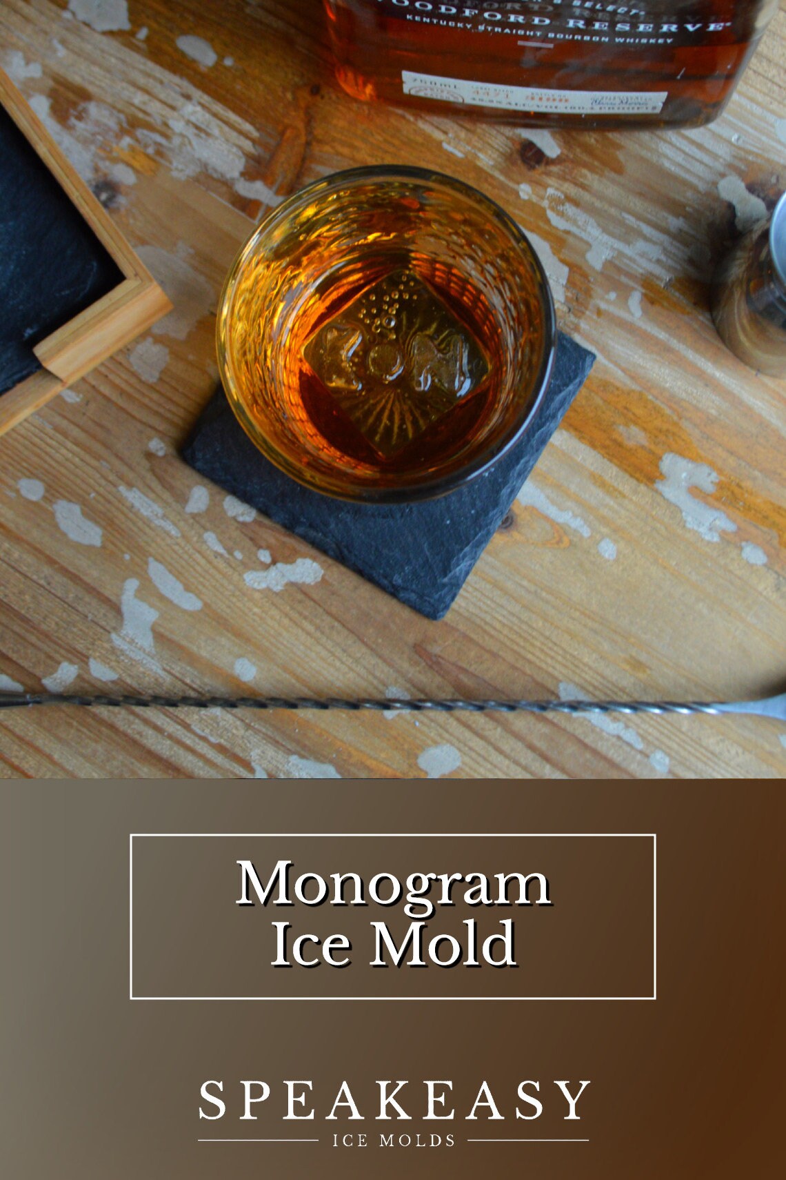 Monogram whiskey ice cubes, Personalized ice mold, Custom silicone ice mold, Custom whiskey gift, Personalized gift for him, Whiskey ice