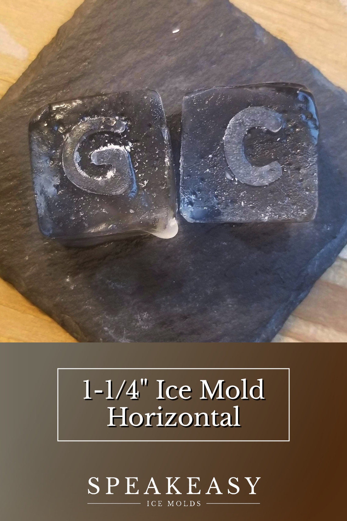 Mini initial ice cubes, Monogram ice mold, Letter ice for cocktails, Ice mold for cocktail, 1-1/4" custom ice cube mold