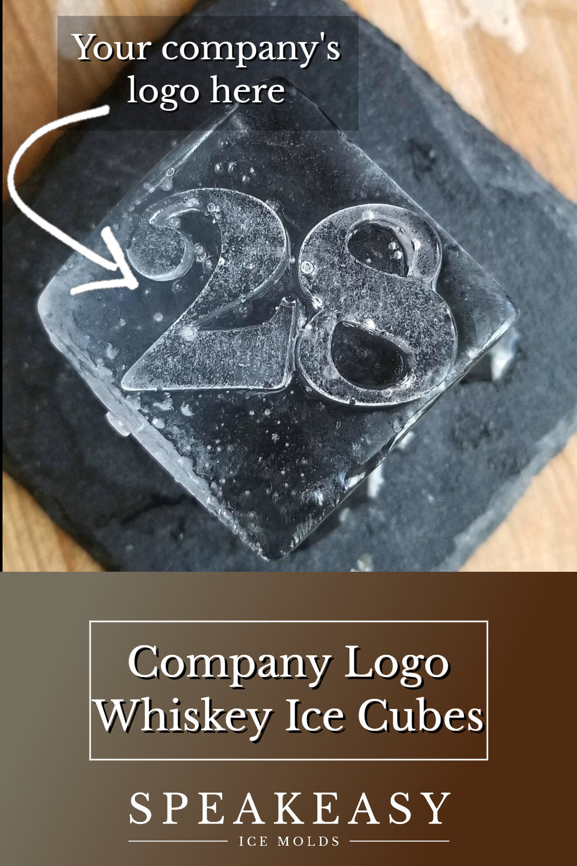 Corporate gift | Custom whiskey ice mold with company logo, Personalized gifts for staff, employees, Corporate logo gift, Company ice cubes
