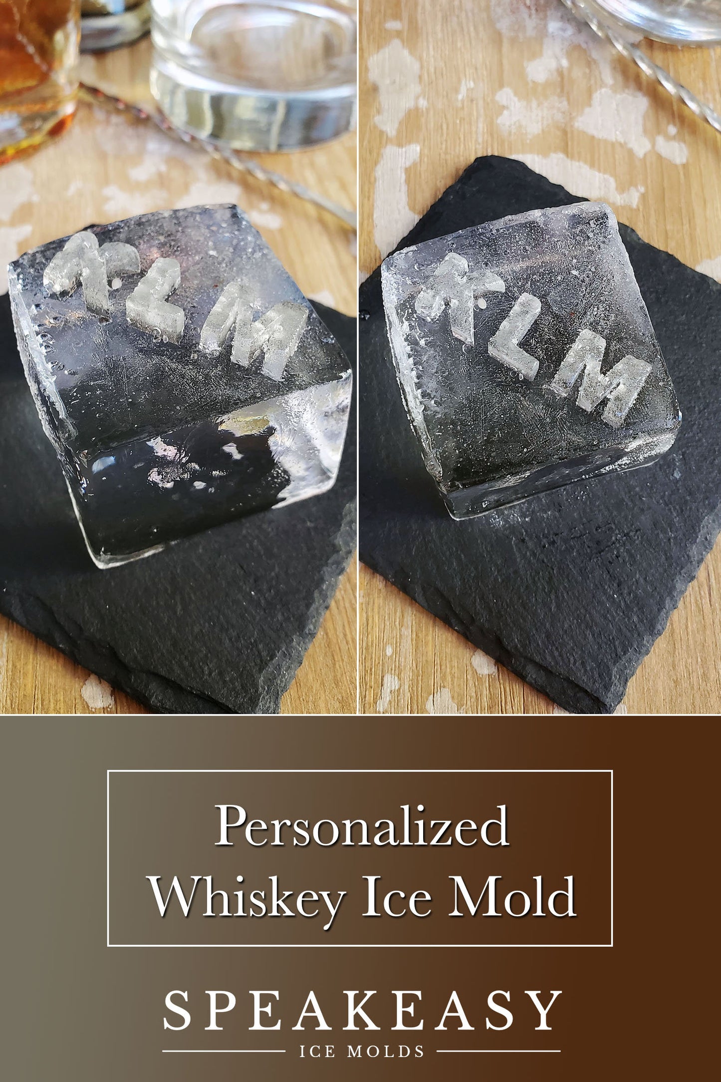 Personalized whiskey ice mold, Monogram ice cube mold, Custom ice tray, Custom silicone ice cube mold, Letter ice mold, Initial whiskey ice