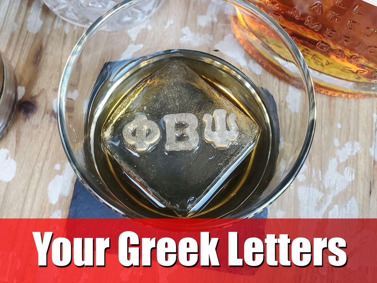 Fraternity, Sorority Gift Idea 2022 | Personalized Greek letter silicone whiskey ice mold, Frat formal initiation gift, alumni gift, bid day