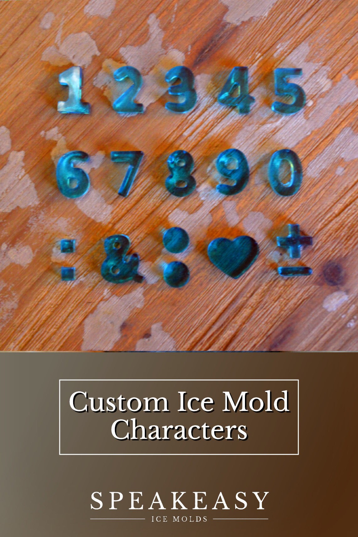 Custom mini ice mold, Letter ice cubes, Monogram ice mold, Personalized monogram whiskey rocks, 1-1/4" custom ice cubes