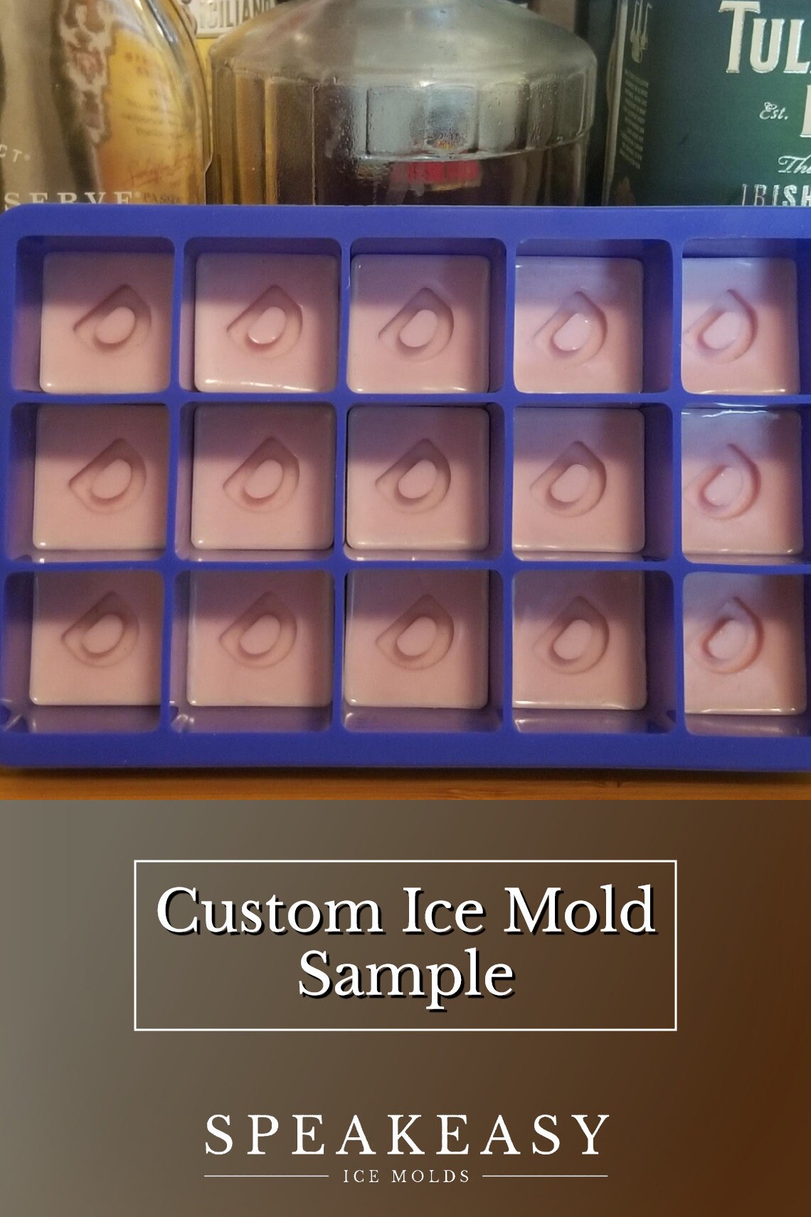 Personalized whiskey ice mold, Monogram ice cube mold, Custom ice