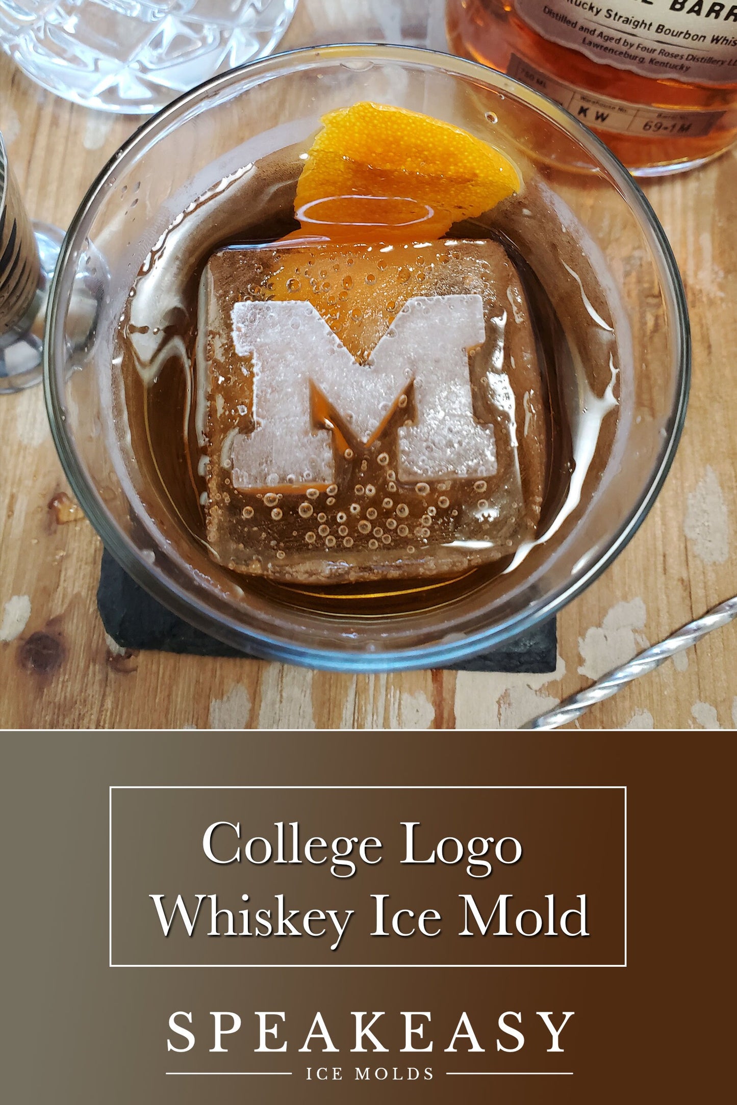 College football logo whiskey ice mold, Custom college logo whiskey ice cubes, Gift for college basketball fan, Personalized college gift