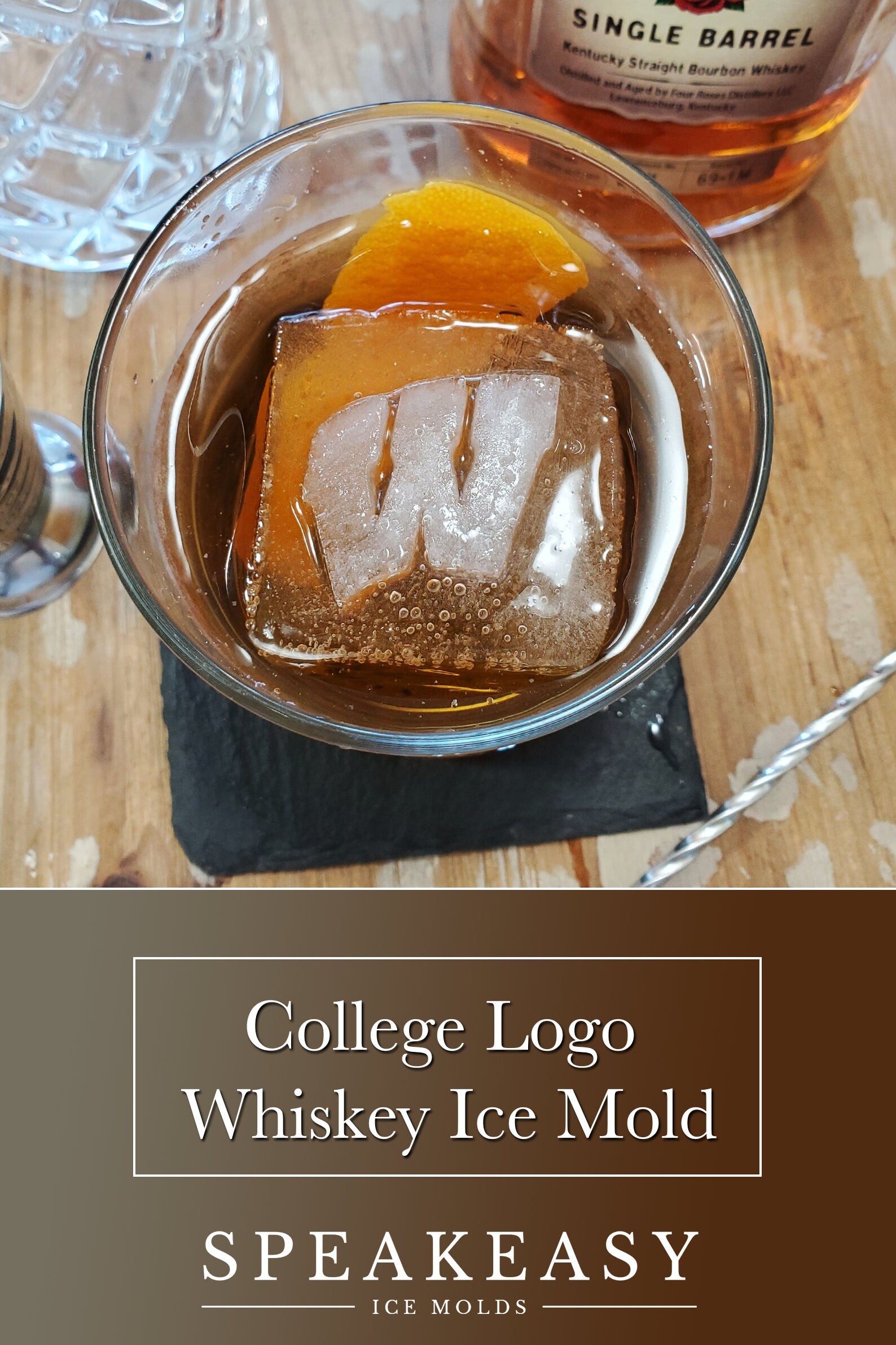College football logo whiskey ice mold, Custom college logo